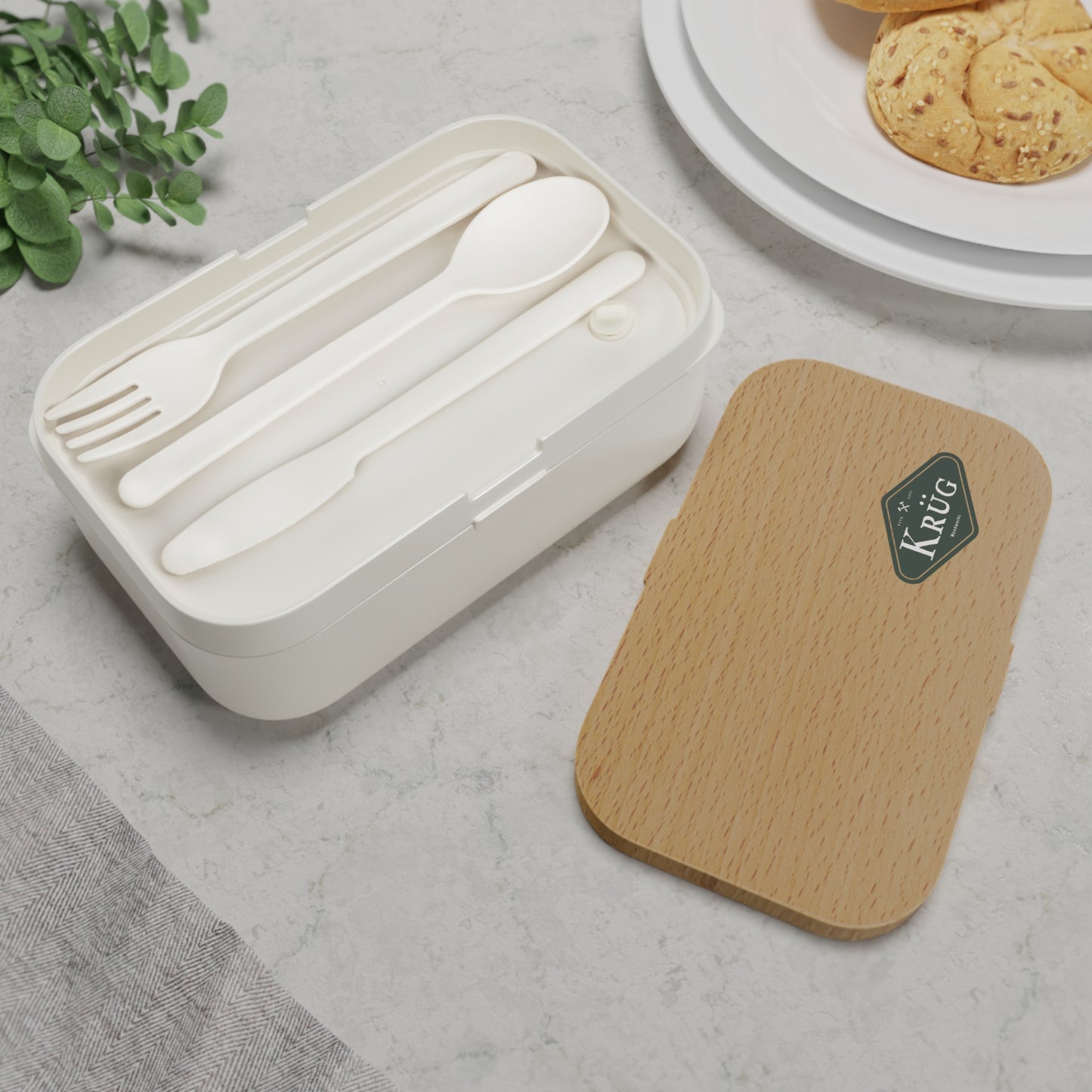 Eco-Friendly Bento Lunch Box with Wood Finish